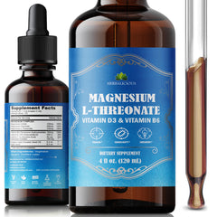 HERBALICIOUS Magnesium Complex Liquid bottle on kitchen counter supports daily wellness.