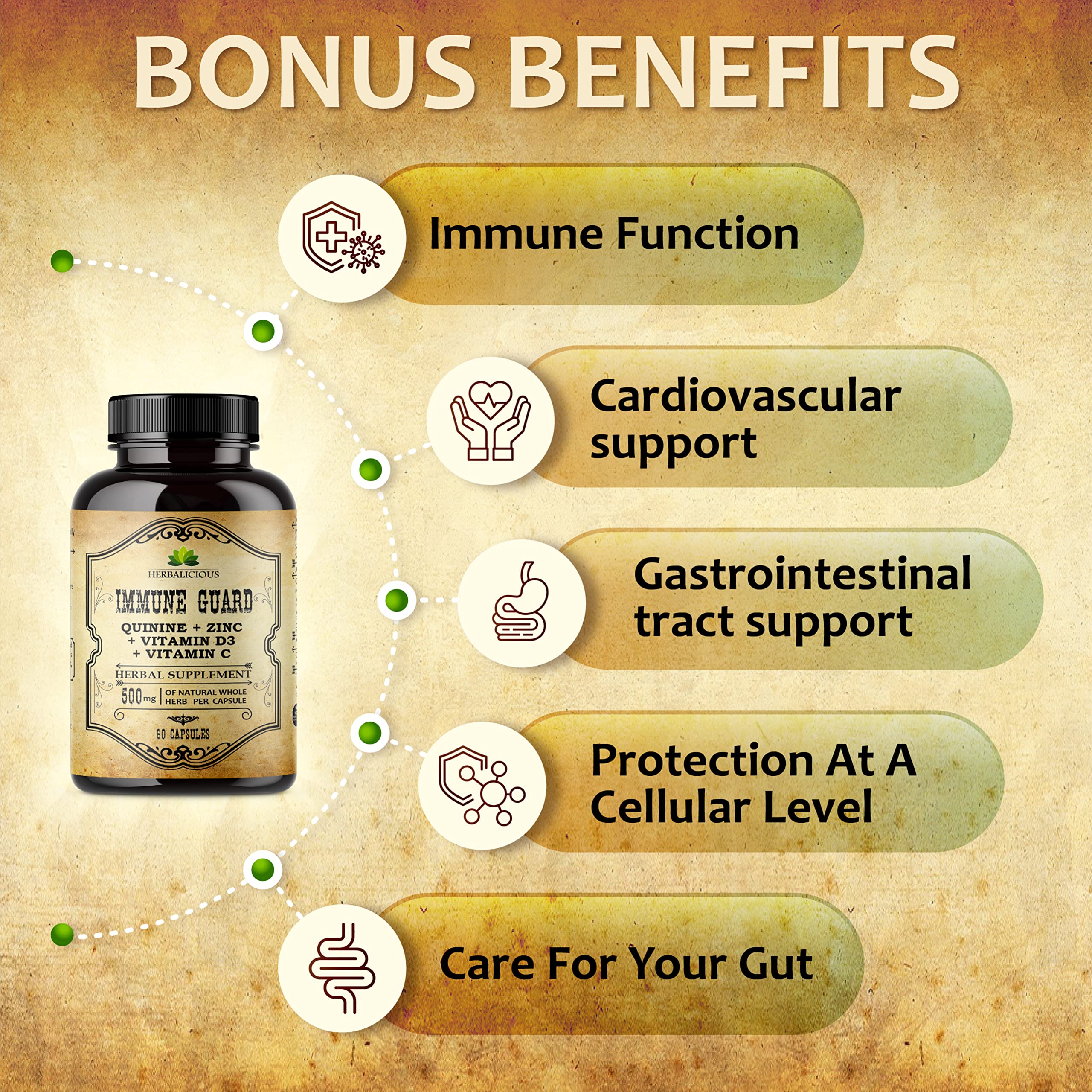 A user taking HERBALICIOUS Quinine Immune Guard capsules during routine