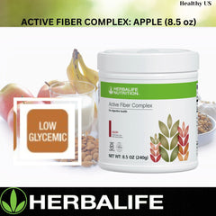 Herbalife Active Fiber Complex Apple Flavor powder dissolved in a glass of water