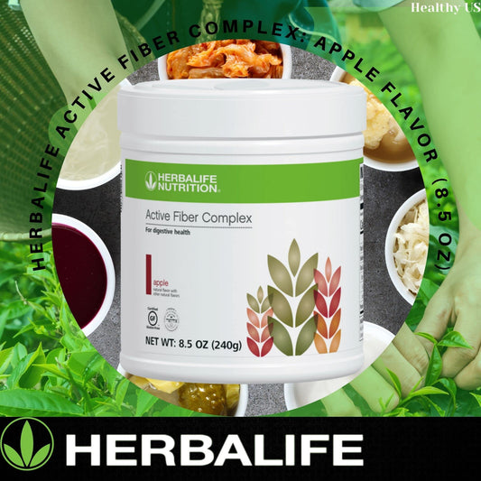 Herbalife Active Fiber Complex Apple Flavor label closeup with ingredients and serving size