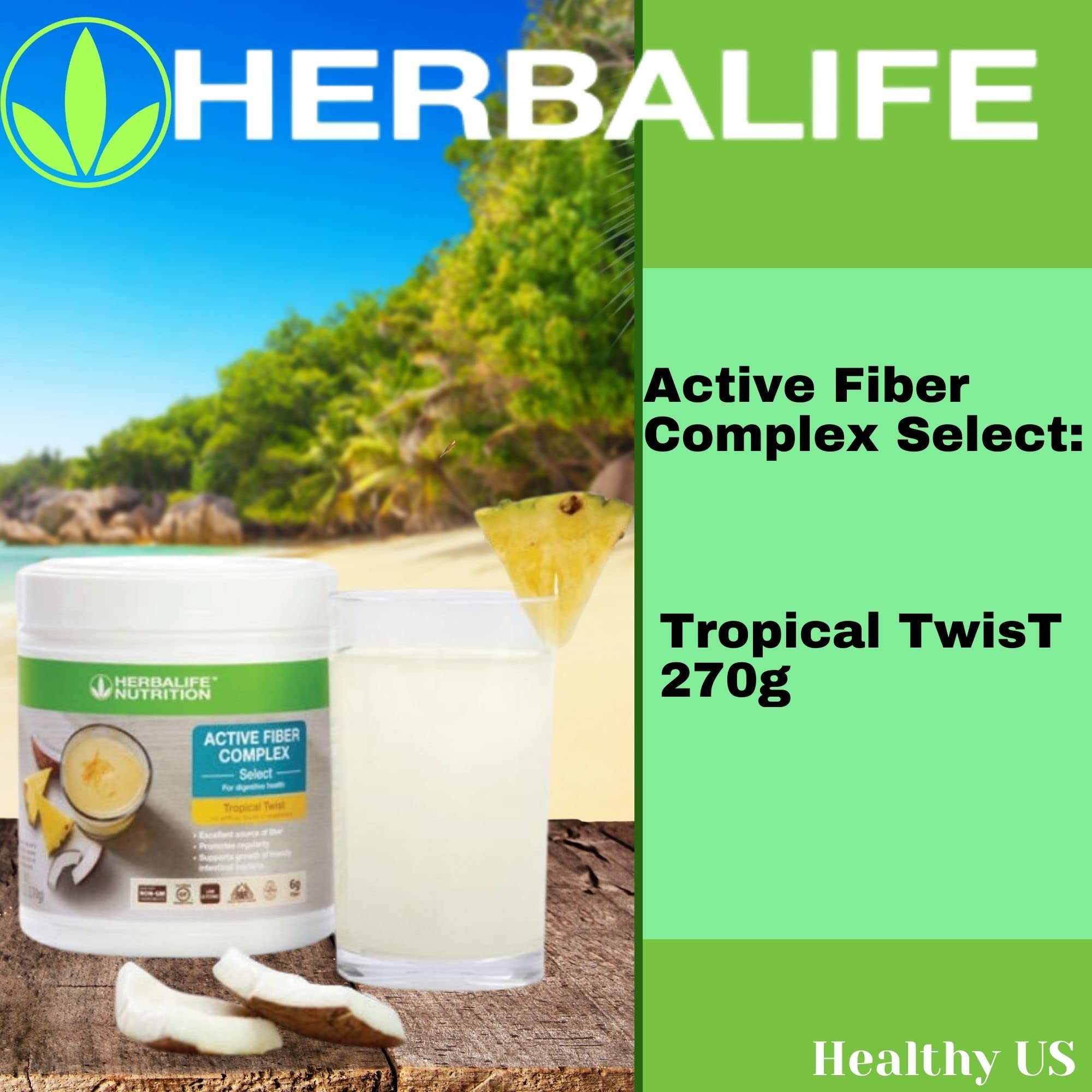 Herbalife Active Fiber Complex Select Tropical Twist non-GMO ingredients claim on label