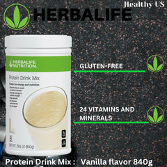 Herbalife protein drink mix vanilla creamy texture, satisfying snack between activities
