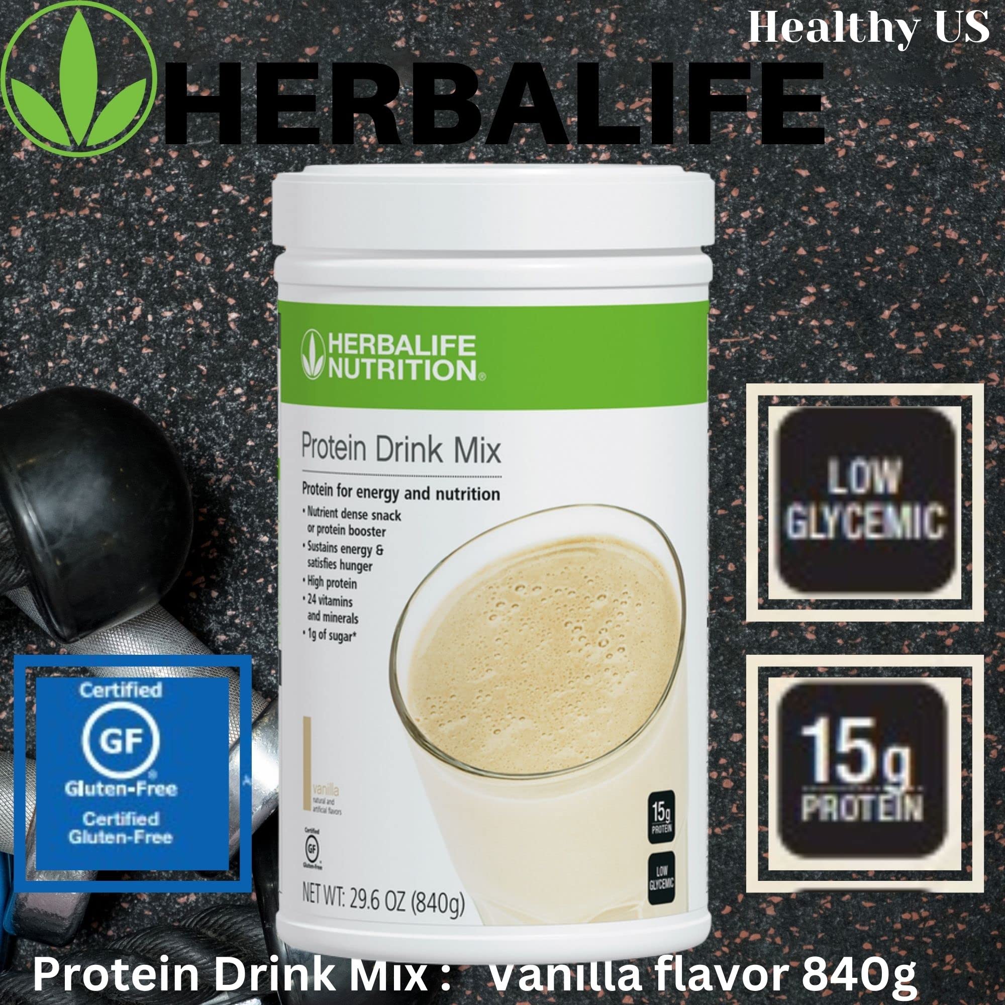 Herbalife protein drink mix vanilla ingredients nutrition panel, balanced protein and minerals