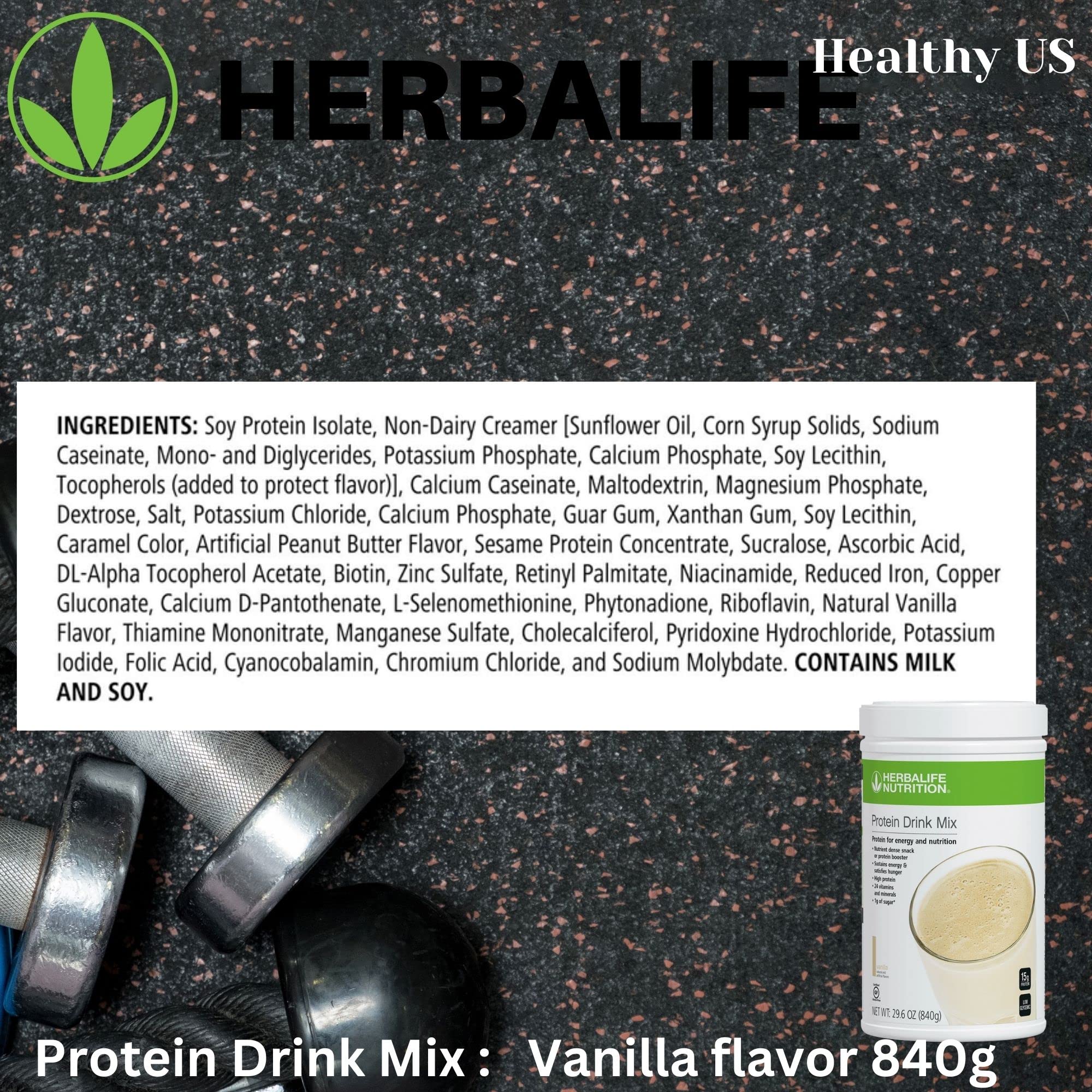 Herbalife protein drink mix vanilla measuring scoop, easy portioning for everyday use