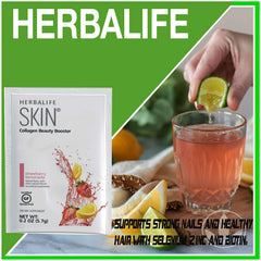 Herbalife Skin nails and hair support image with biotin and zinc.