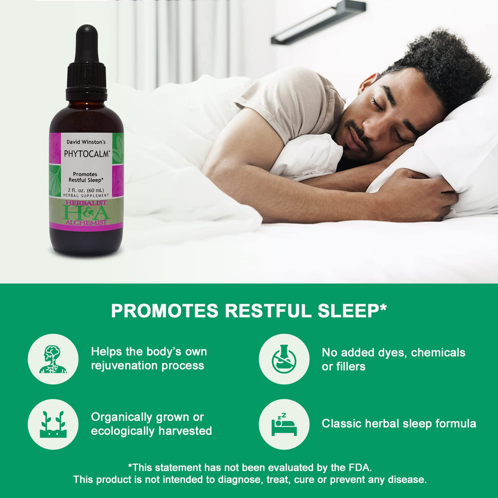 Phytocalm label close-up emphasizing clean, kosher-certified, ecologically harvested herbs.