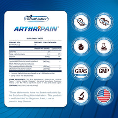 Arthripain sachets pack displaying glucosamine chondroitin MSM blend
