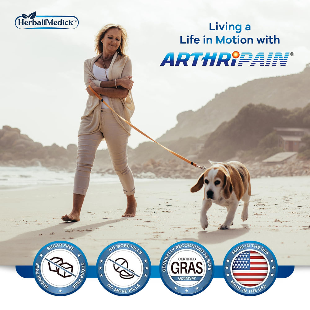 Third-party testing badge on Arthripain carton for quality assurance