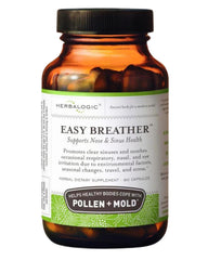 Herbalogic Easy Breather capsules in a bottle for seasonal nasal support
