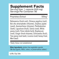User taking Herbalogic Flashback capsule with water in the evening.