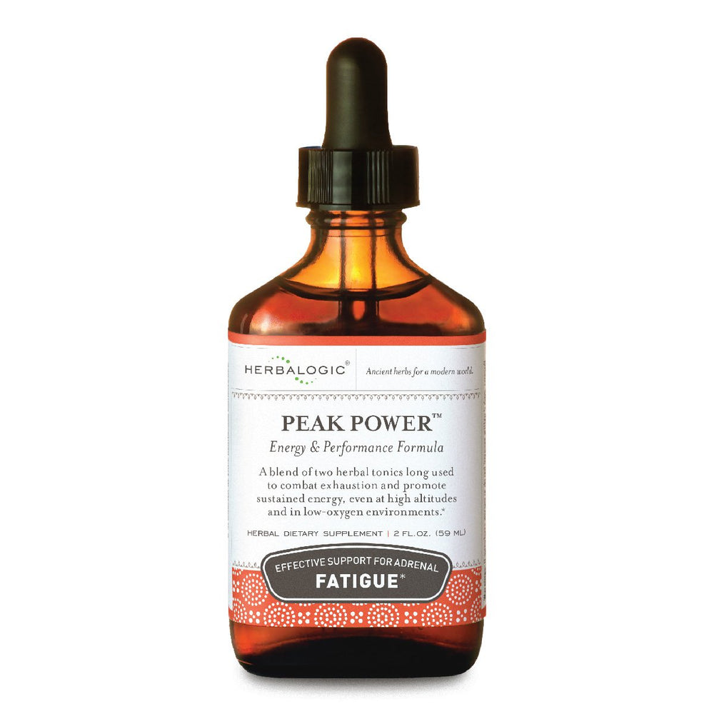 Herbalogic Peak Power bottle shows stimulant-free energy support for busy days