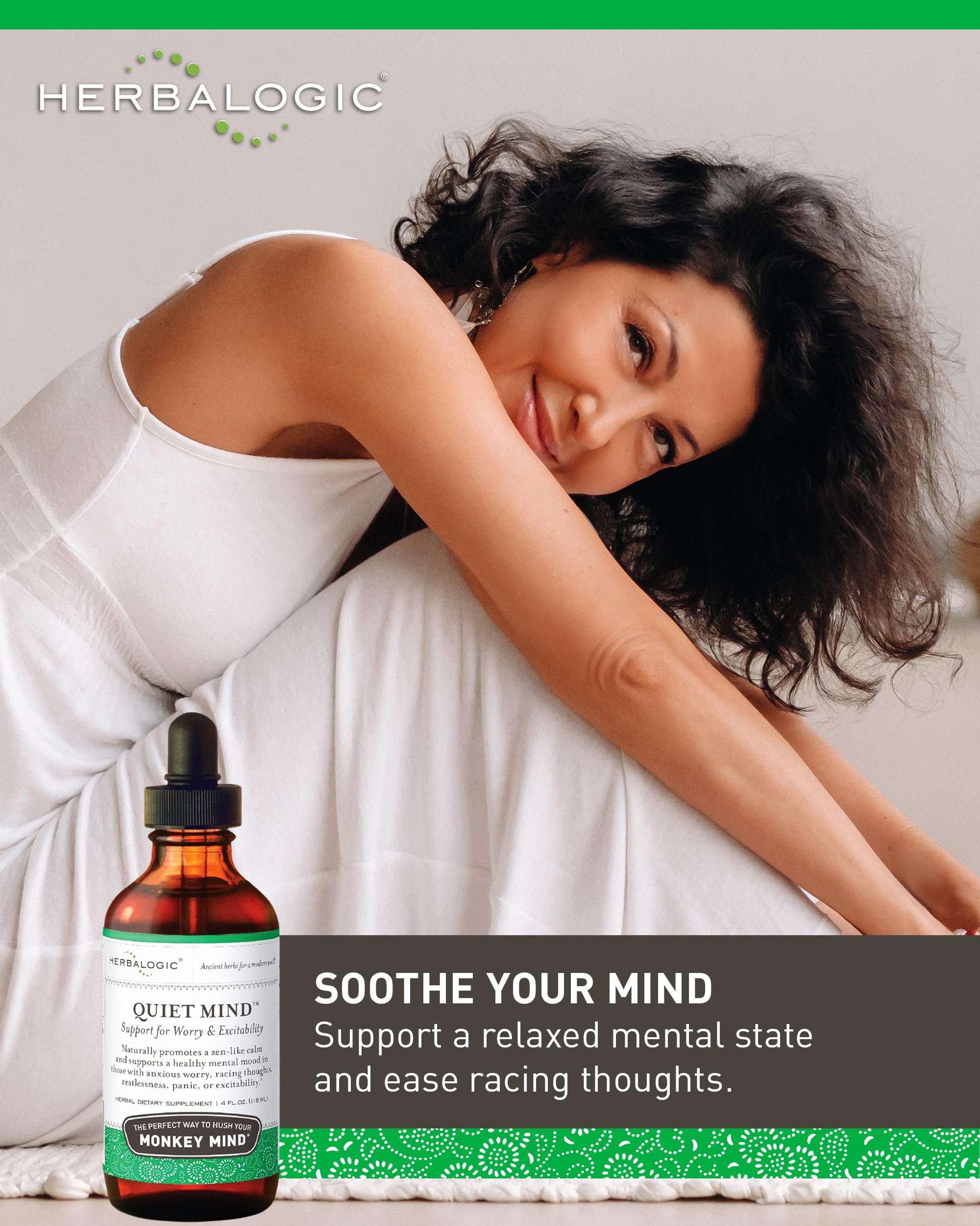 Herbalogic Quiet Mind label front showcasing non-sedating daytime formula