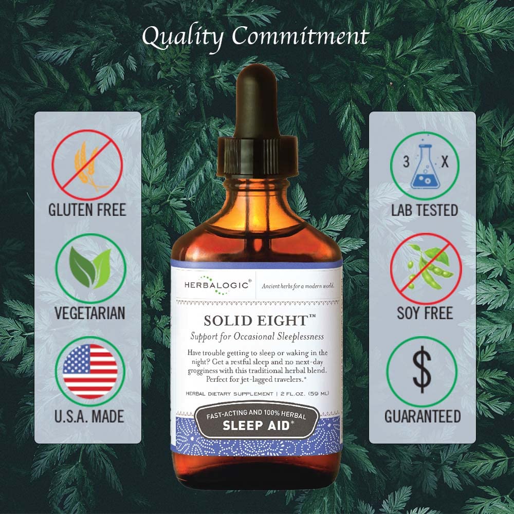 Herbalogic Solid Eight liquid drops label notes no artificial ingredients