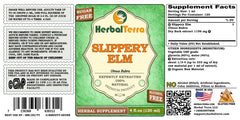 HerbalTerra slippery elm dried bark shows organic, high-quality bark for tincture preparation.
