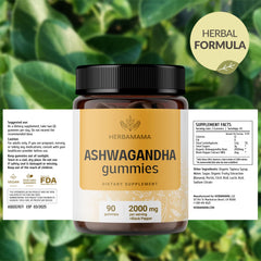 HERBAMAMA Ashwagandha gummies on-the-go pack ready for daily use.