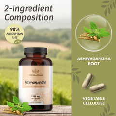 Herbamama Ashwagandha root close-up highlighting natural ingredients