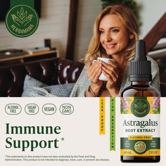 HERBAMAMA Astragalus Drops dropper closeup showing precise dosage