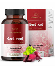 Herbamama Beet Root Extract 21:1 bottle for daily energy support.