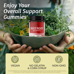 HERBAMAMA beet root gummies strawberry flavor bottle for daily use on the go.