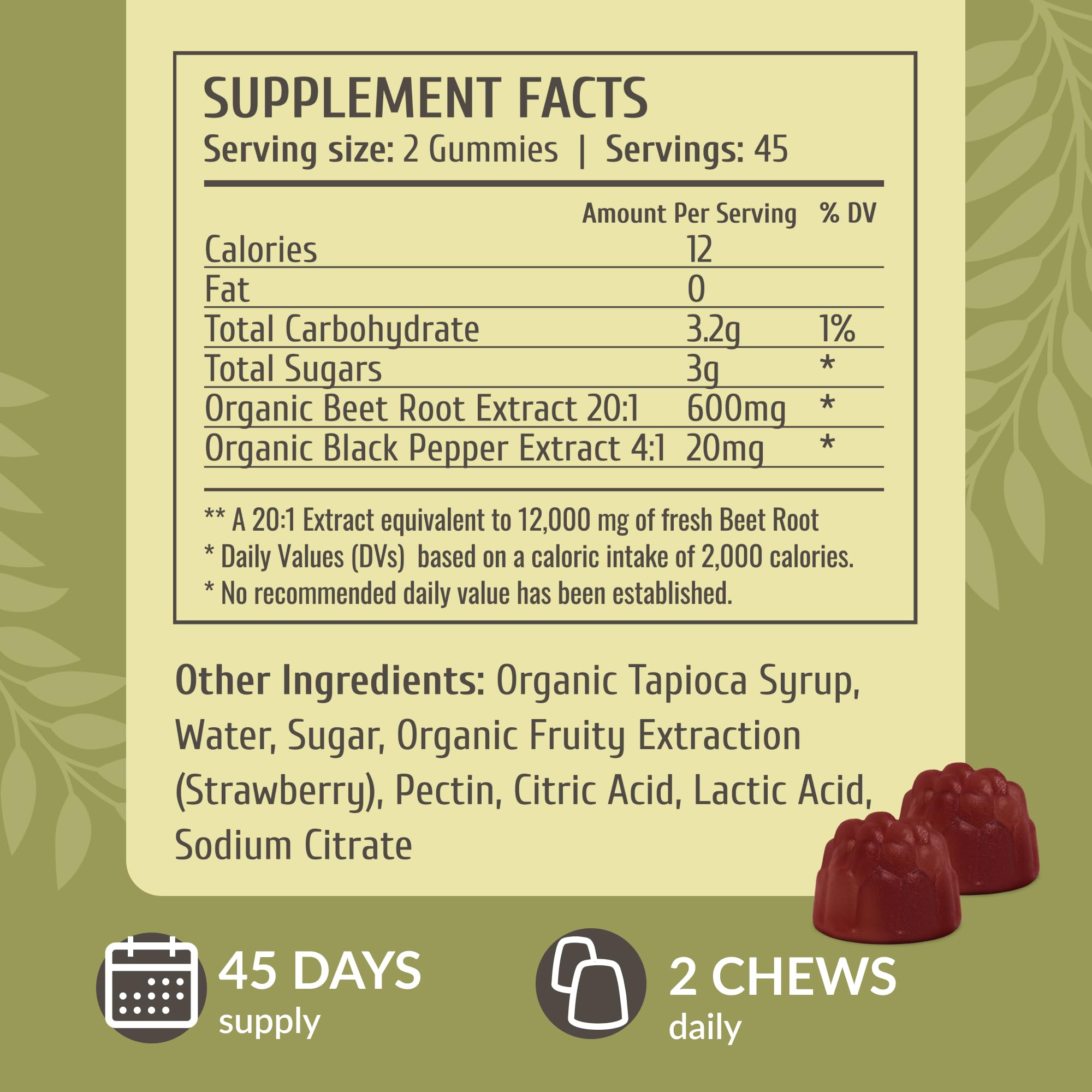 HERBAMAMA beet root gummies tapioca coating reduces sticking in warm weather.