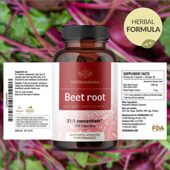 Herbamama Beetroot capsules easy to swallow on the go.