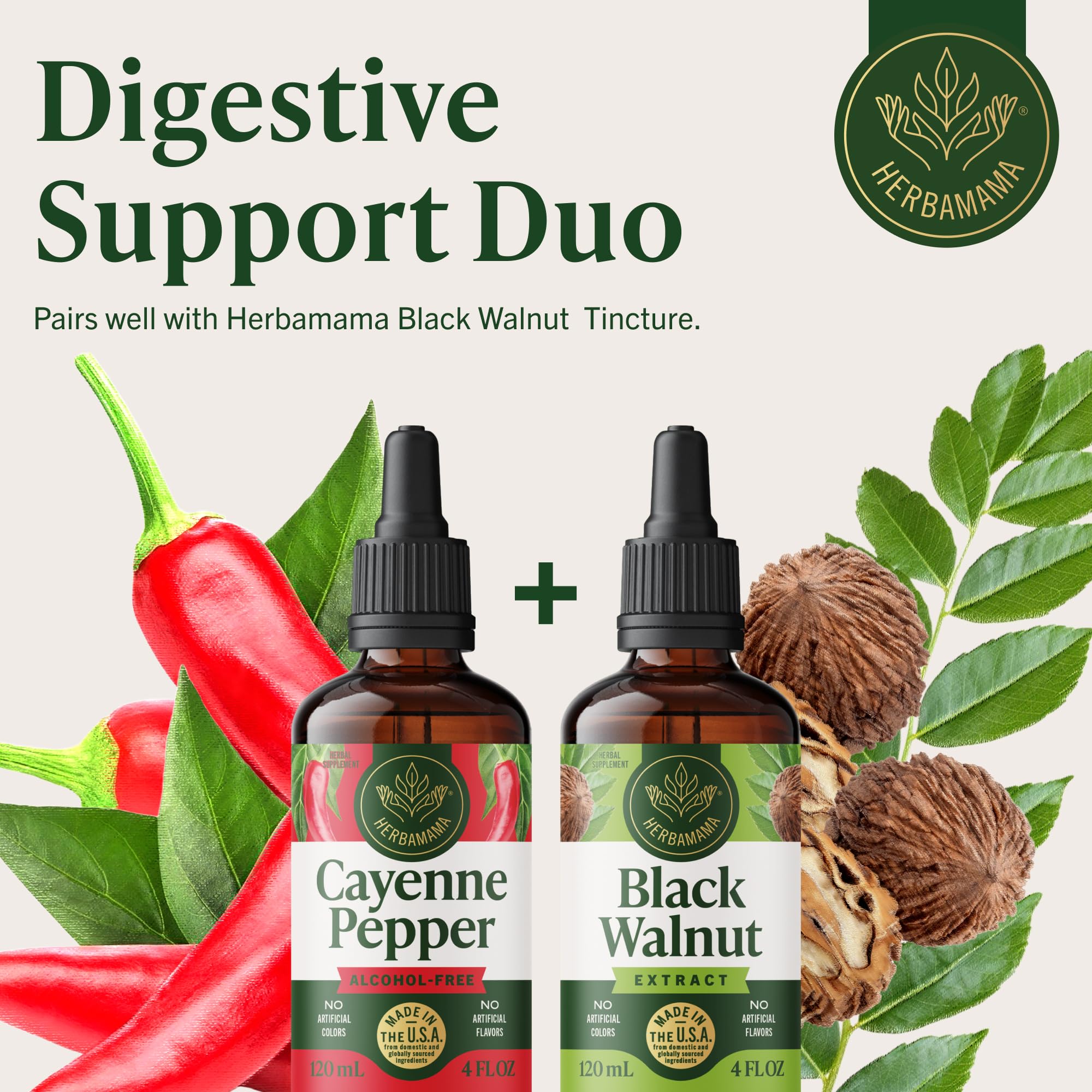 Shake before use and enjoy a peppery sensation with HERBAMAMA drops