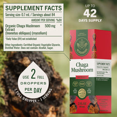 HERBAMAMA Chaga drops placed under the tongue for quick absorption.