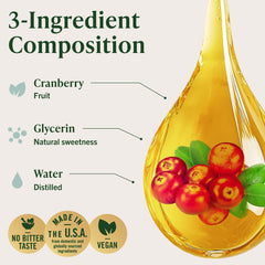 HERBAMAMA Cranberry Drops label close-up highlighting simple ingredients.