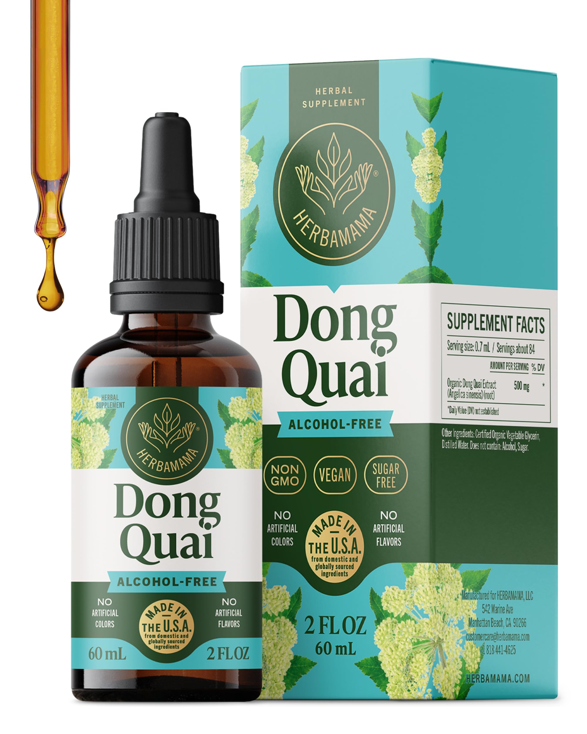Herbamama Dong Quai bottle for women’s mood support and calm.