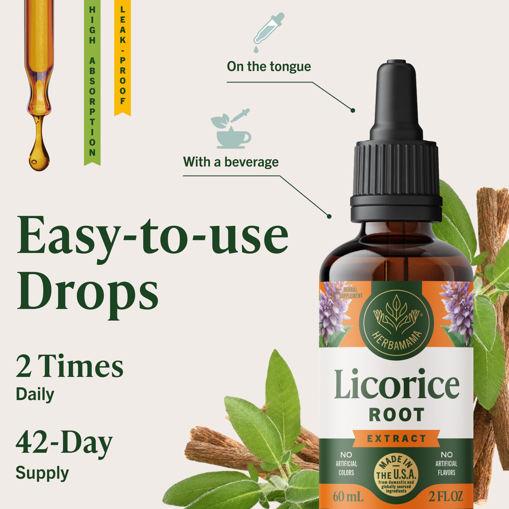 Dropper usage: two times daily mixed in water.