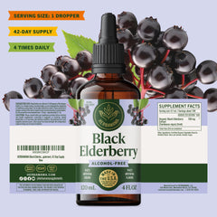HERBAMAMA elderberry drops added to juice show easy mixing for daily use.