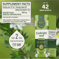 Herbamama Eyebright tincture label close-up showing vegan formula.