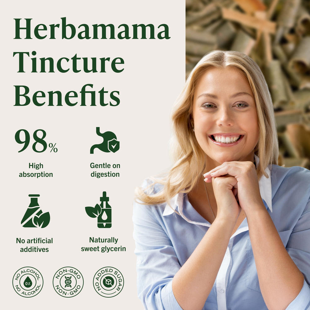 Herbamama bottle shown for fast absorption in minutes