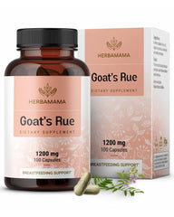 HERBAMAMA Goat's Rue capsules bottle illustrating vegan lactation support