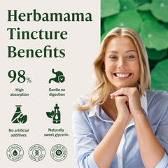 HERBAMAMA Gotu Kola bottle being shaken highlights fresh daily use