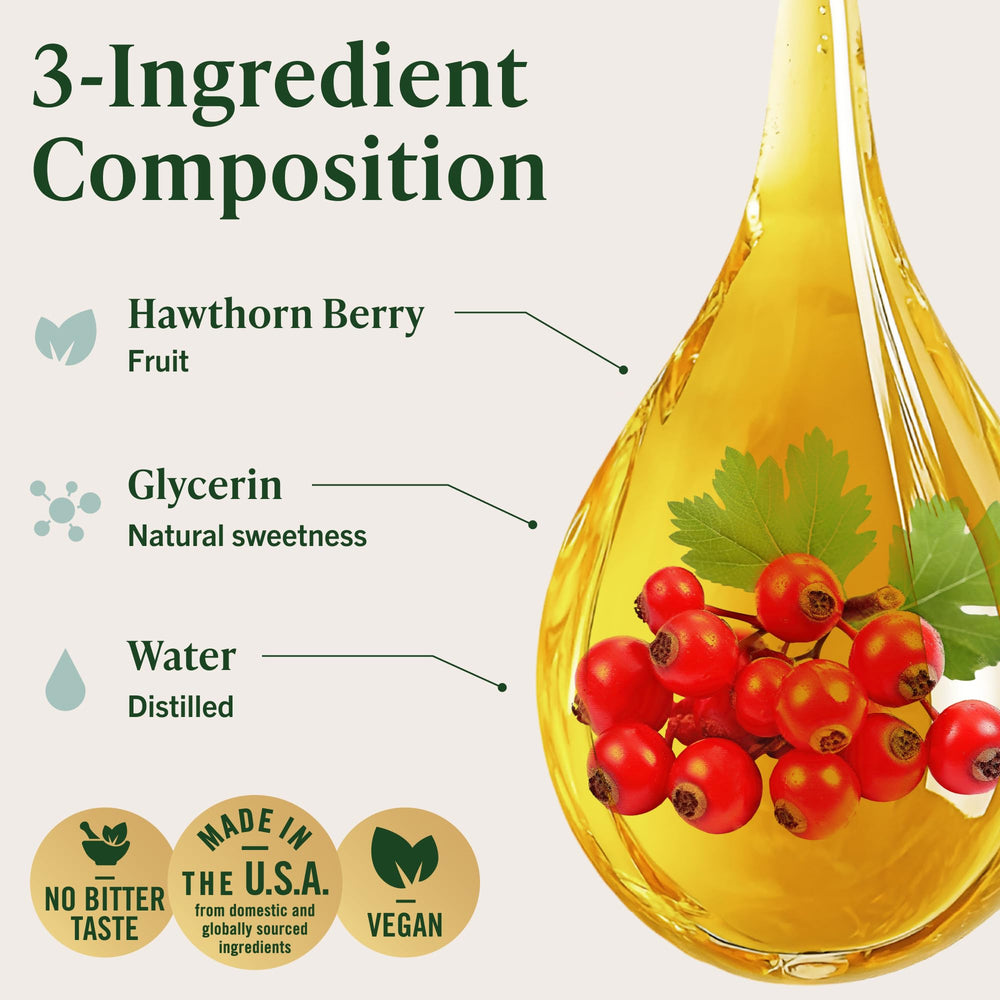 HERBAMAMA Hawthorn Berry Drops ingredients panel highlights hawthorn, glycerin, water