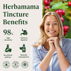 HERBAMAMA Hawthorn Berry Drops label shows non-GMO and sugar-free formula