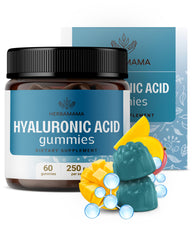 HERBAMAMA Hyaluronic Acid Gummies packaging front highlighting vegan hydration support