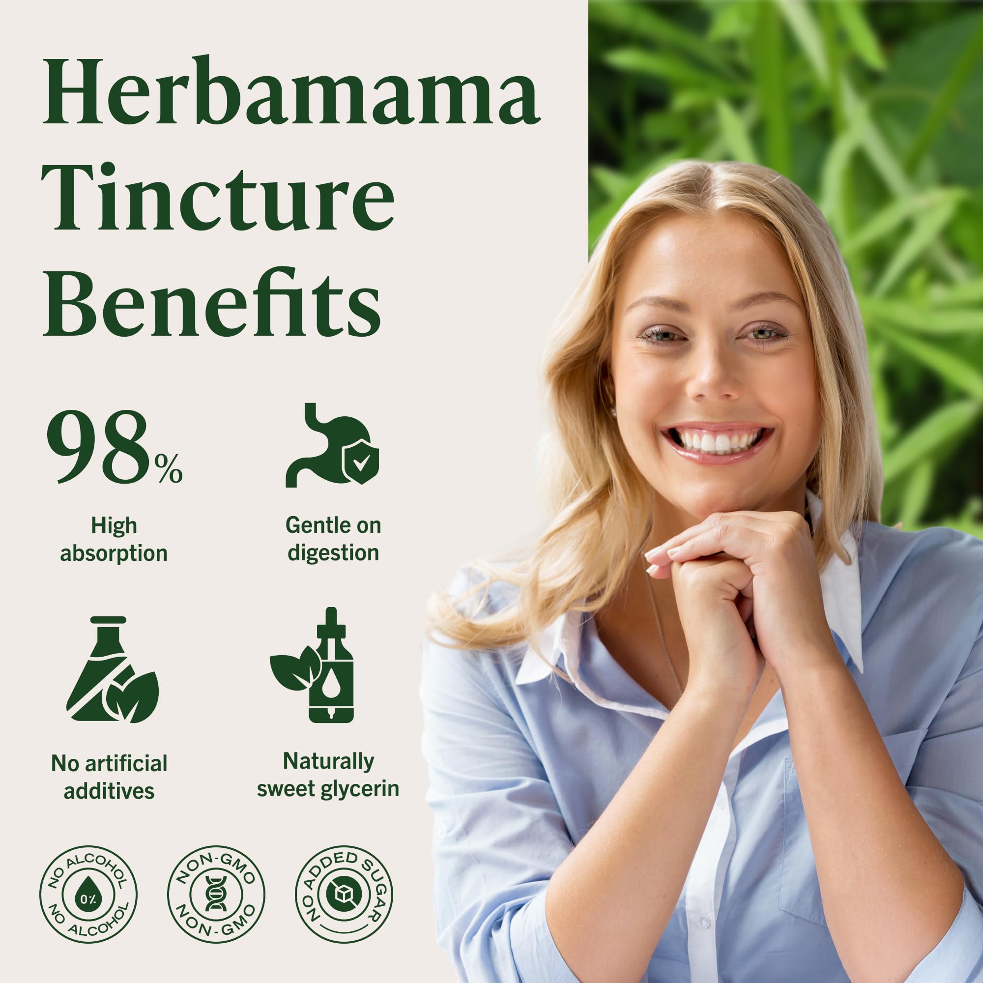 HERBAMAMA Cleavers tincture ingredients leaves glycerin water.