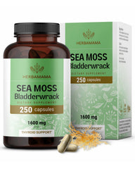 HERBAMAMA Irish Sea Moss capsules bottle for daily immune support.