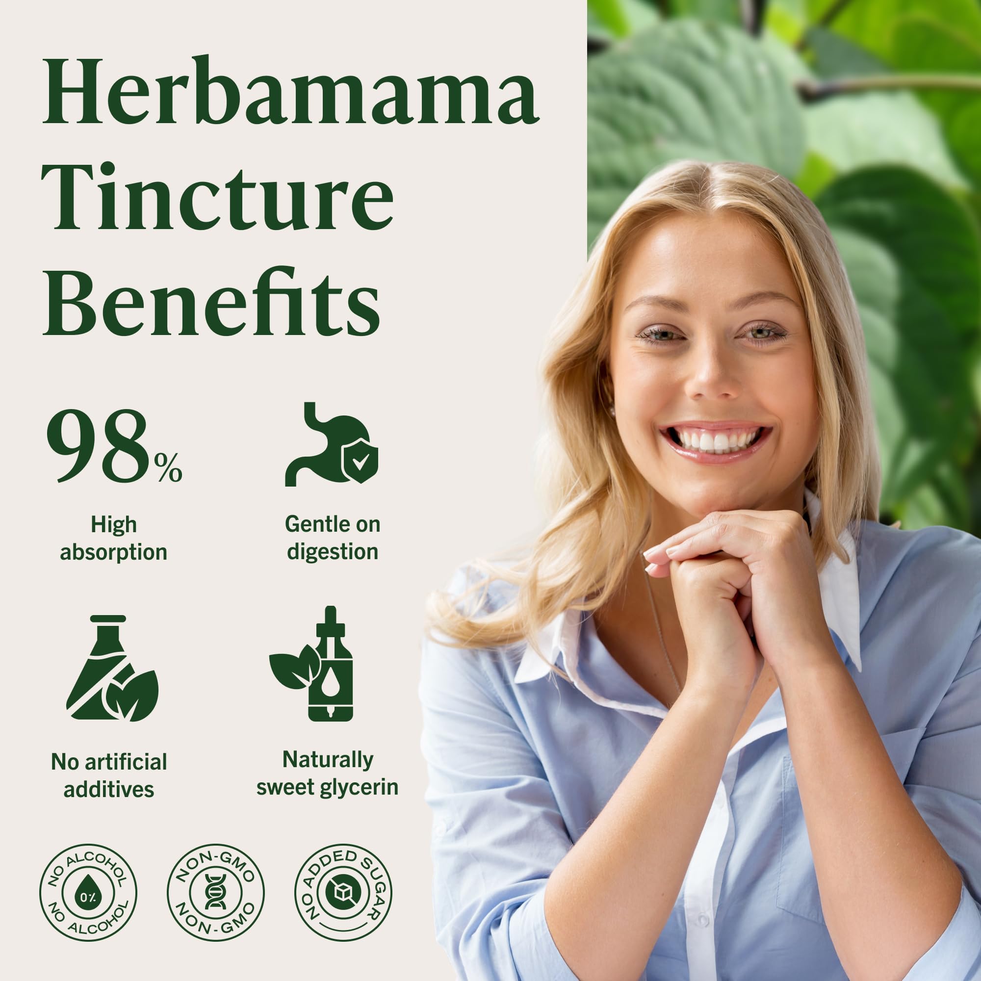 Herbamama Kava Kava Drops glass with liquid highlights mood support.