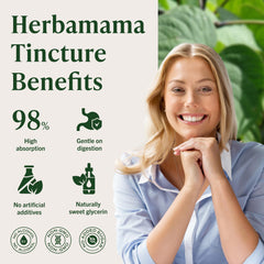 Herbamama Kava Kava Drops glass with liquid highlights mood support.