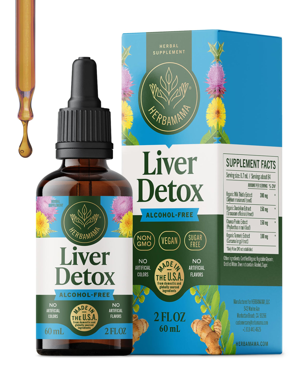 HERBAMAMA Liver Detox bottle front for daily vegan support