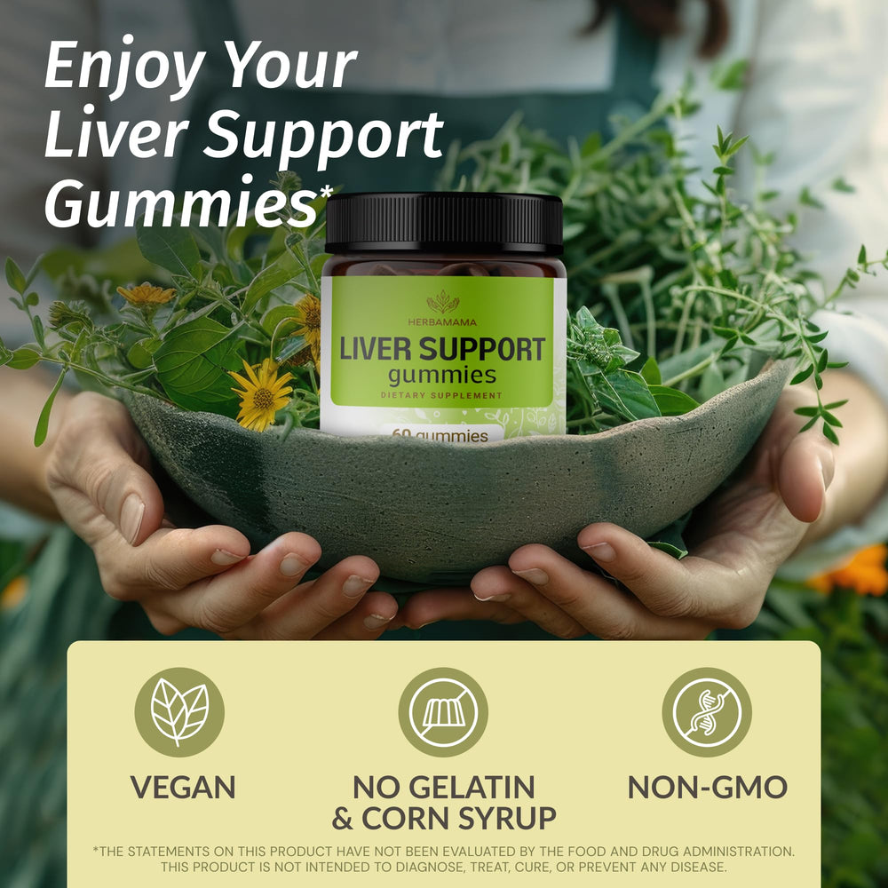 Apple-flavored HERBAMAMA gummies offer a tasty vegan cleanse option.