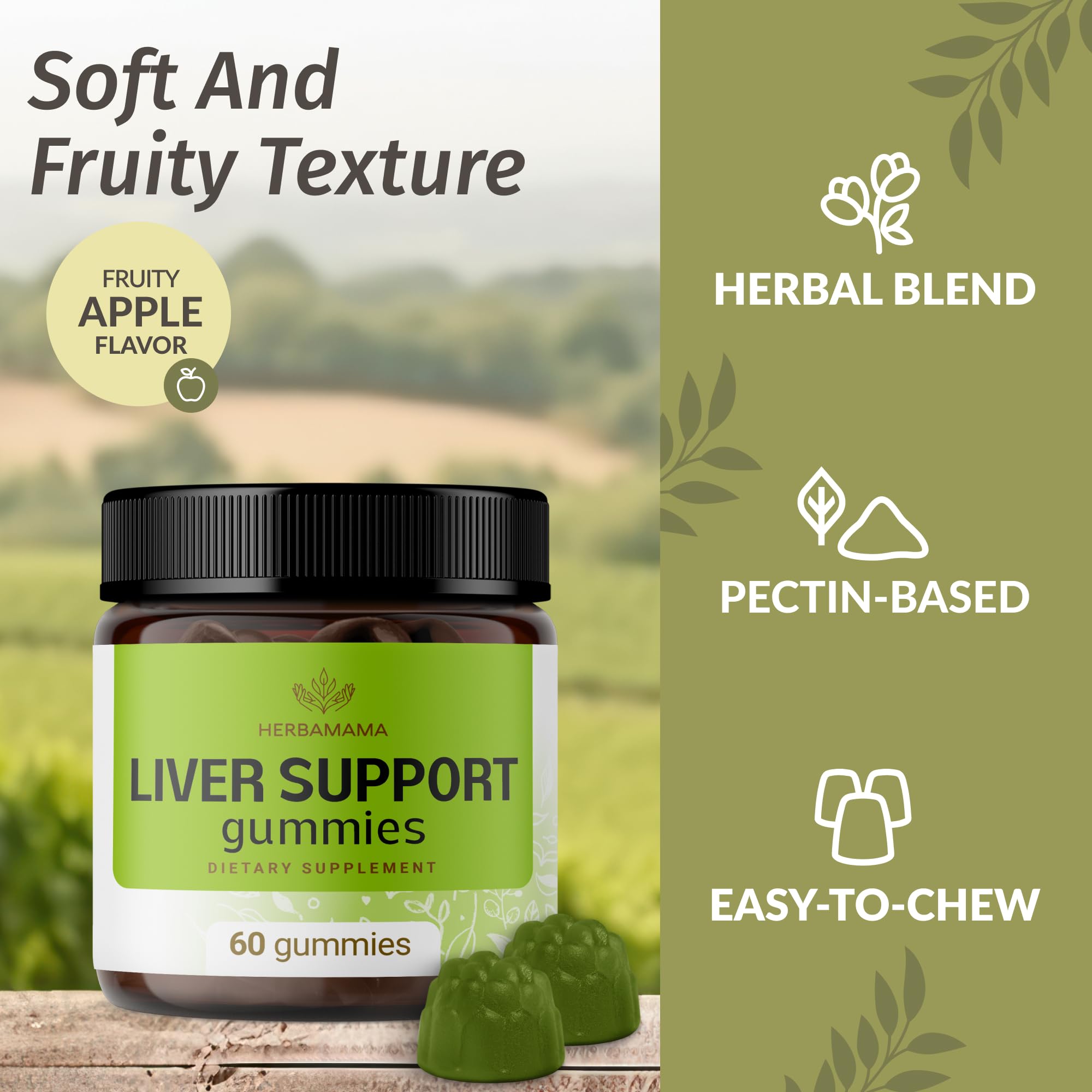 Soft, chewy, pectin-based texture for gentle consumption.