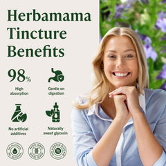 HERBAMAMA tincture ingredients show a simple vegan formula for daily use.