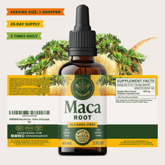 HERBAMAMA Maca drops on a spoon show fast absorption.