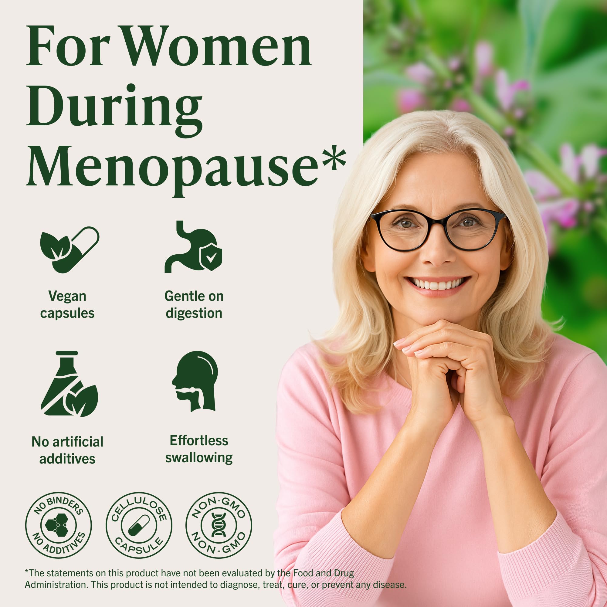 HERBAMAMA 50-day supply bottle for ongoing wellness during menopause.