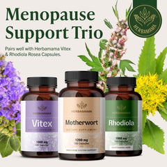 HERBAMAMA capsules filled with pure Motherwort powder.