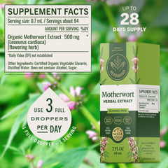 HERBAMAMA tincture label close-up emphasizing vegan, non-GMO, sugar-free design.